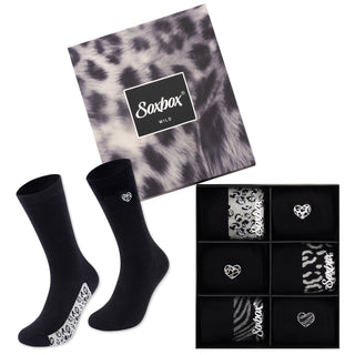 Womens 6PK Soxbox Embroidery Socks